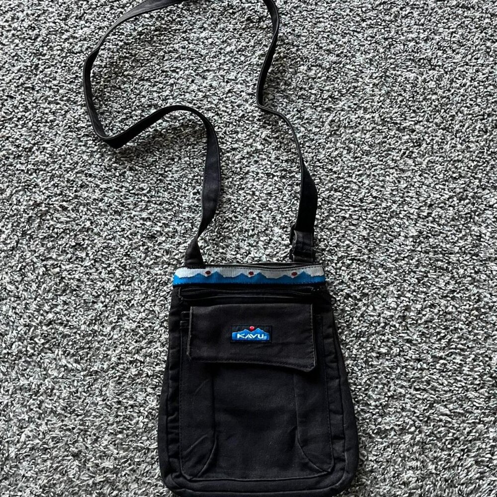 Kavu Black Crossbody Bag One Size Gorpcore Minimalist Lightweight Travel Hiking